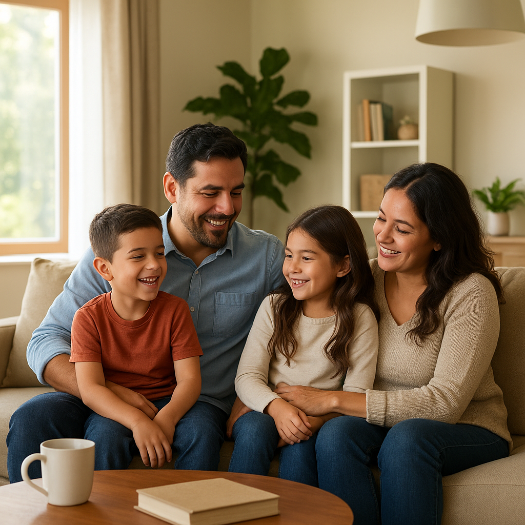 Familia en su nuevo hogar